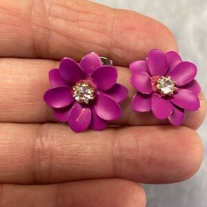 Pink flower earrings